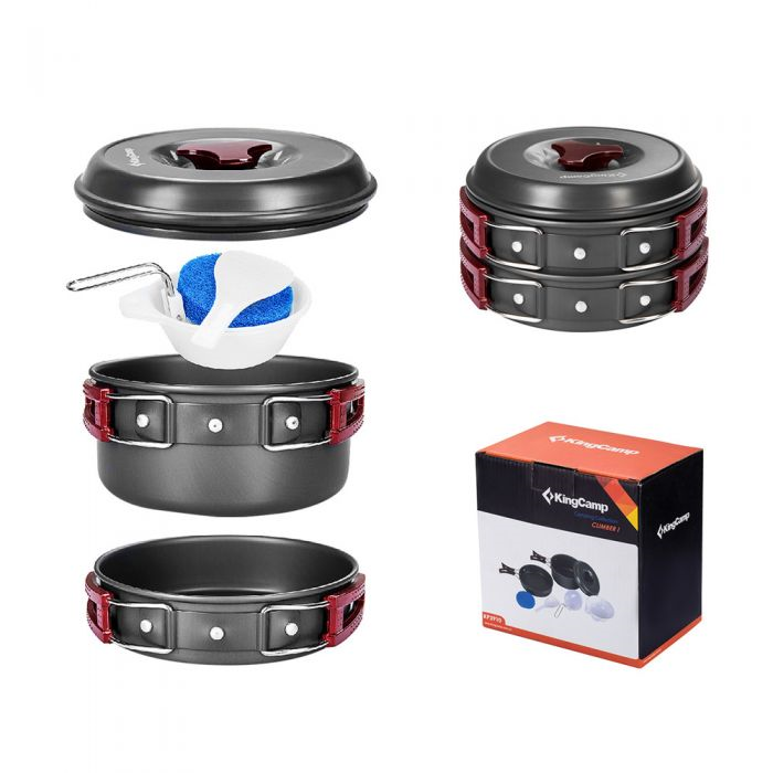 ظروف پخت و پز کمپینگ کینگ کمپ مدل CLIMBER 1 KINGCAMP CLIMBER1 ALUMINUM 7PCS COOKWARE SET KP3910