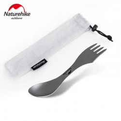 ست قاشق 3 كاره تيتانيوم نيچرهايك NH19T012-D NATUREHIKE TZD12 TITANIUM CUTLERY SET NH19T012-D